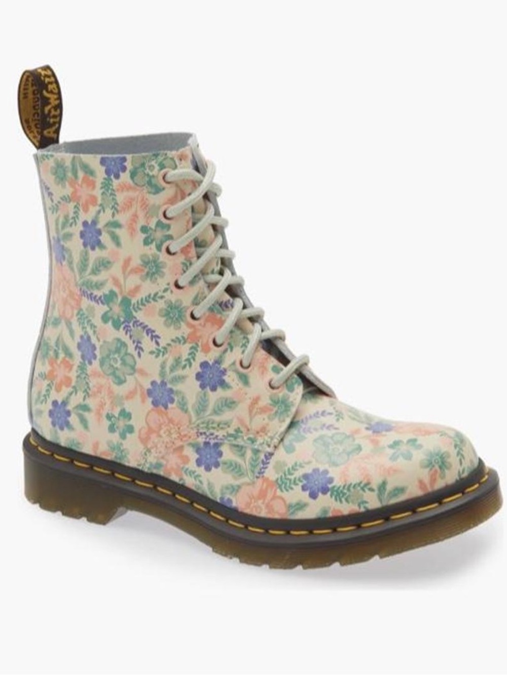 Dr. Martens 1460 Pascal Floral Genix Nappa Boots | Cloud Cream + Multi | W 6 NIB